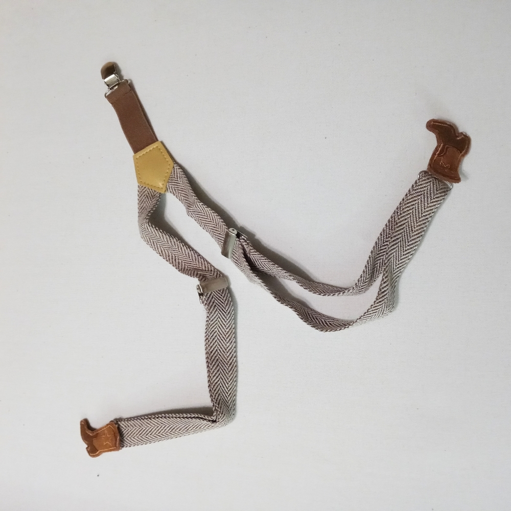 Rising Star Adjustable Suspenders Brown with Cowboy Boots Infant Toddler